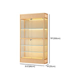 Simple Glass Freestanding Metal Display Cabinet Gold Image - 24