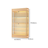 Simple Glass Freestanding Metal Display Cabinet Gold Image - 25