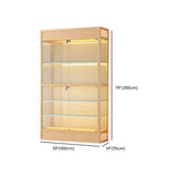 Simple Glass Freestanding Metal Display Cabinet Gold Image - 26