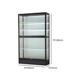 Simple Glass Freestanding Metal Display Cabinet Gold Image - 32