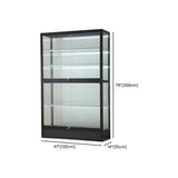 Simple Glass Freestanding Metal Display Cabinet Gold Image - 33