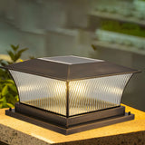 Simple Glass Square Outdoor Post Light Table Lamp Image - 4