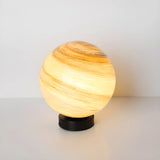 Simple Globe Glass Outdoor Table Lamp Beige 2 Bulbs Image - 6