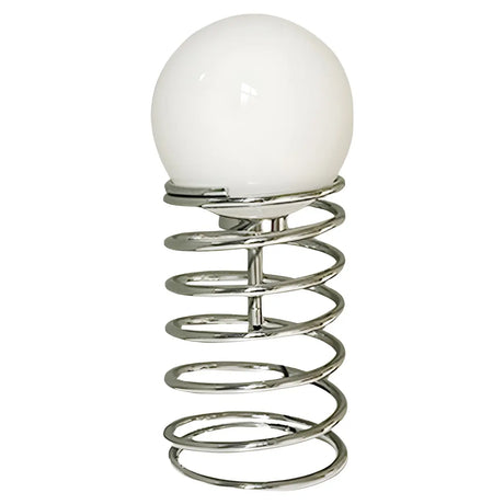 Simple Globe Shade Silver Spiral Metal Decor Table Lamp Image - 2