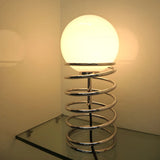 Simple Globe Shade Silver Spiral Metal Decor Table Lamp Image - 4