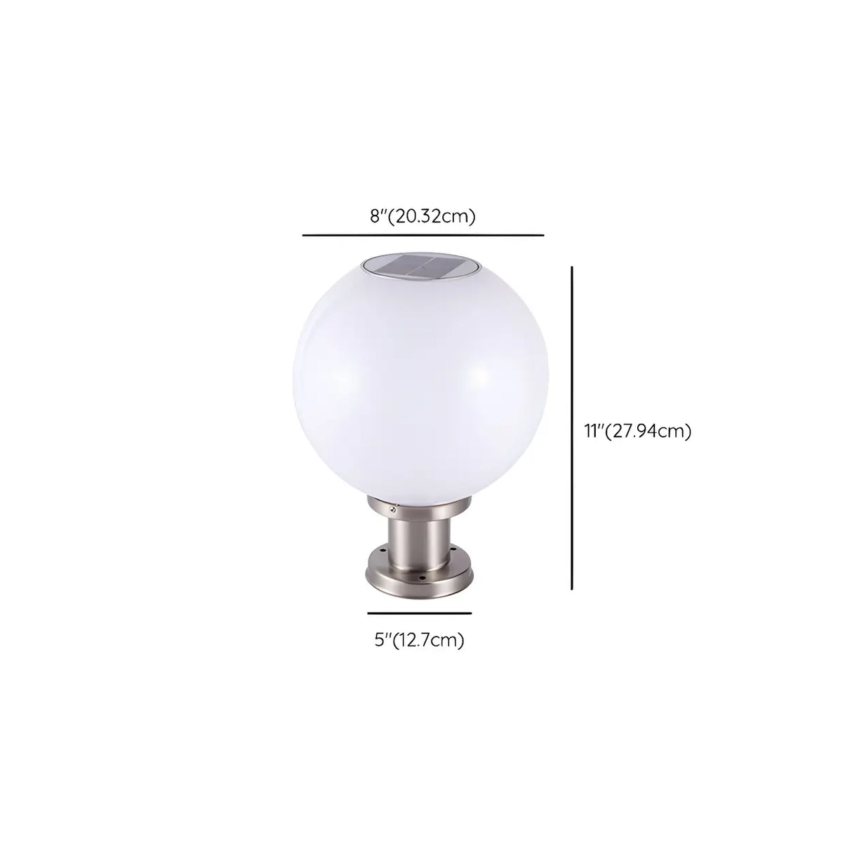 Simple Globe Stainless Steel Outdoor Post Table Lamp 