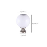 Simple Globe Stainless Steel Outdoor Post Table Lamp #size