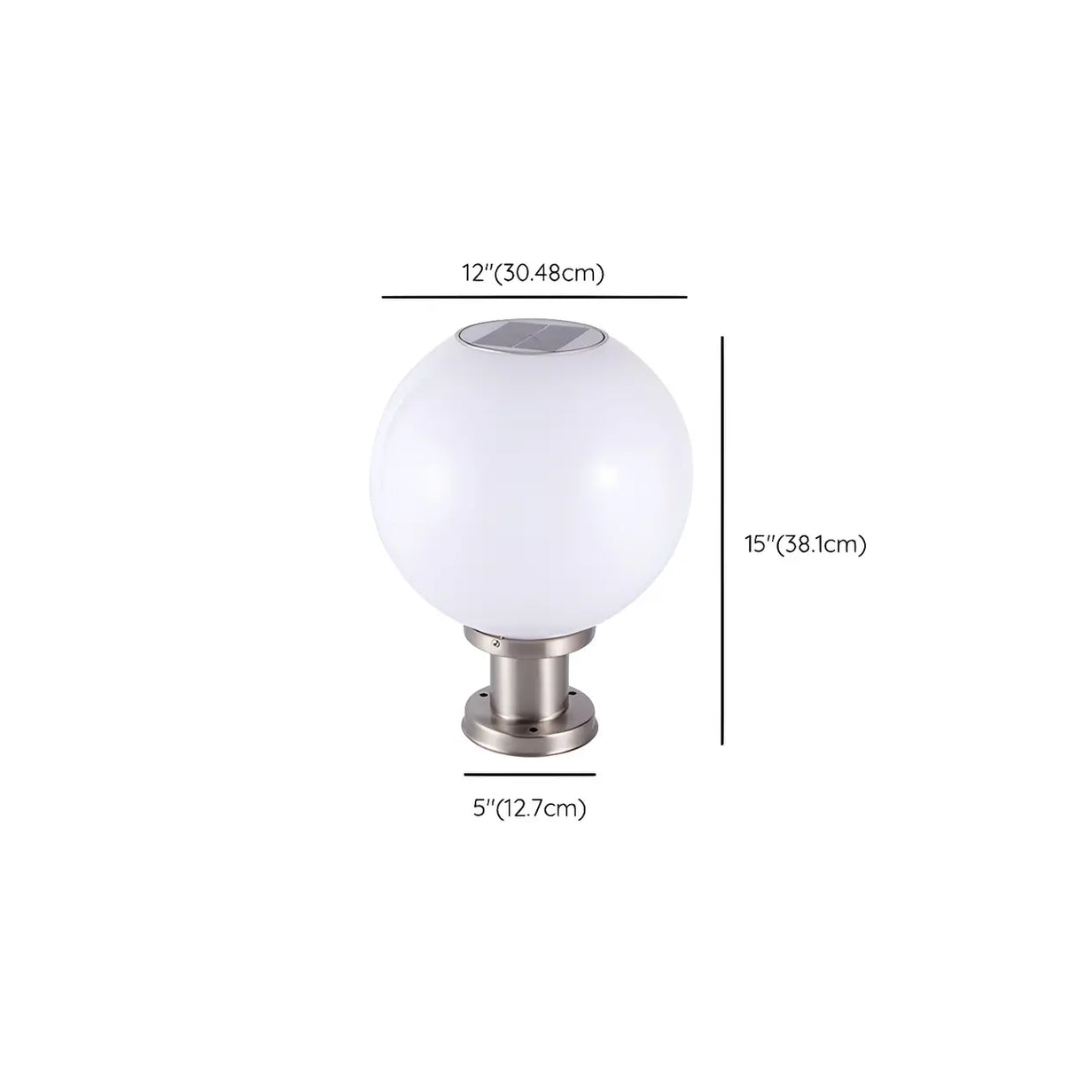 Simple Globe Stainless Steel Outdoor Post Table Lamp Image - 12