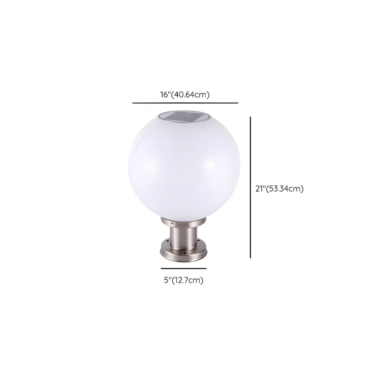 Simple Globe Stainless Steel Outdoor Post Table Lamp Image - 13