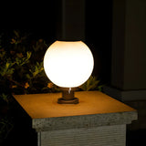 Simple Globe Stainless Steel Outdoor Post Table Lamp Image - 2