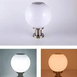 Simple Globe Stainless Steel Outdoor Post Table Lamp Image - 6