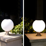 Simple Globe Stainless Steel Outdoor Post Table Lamp Image - 9