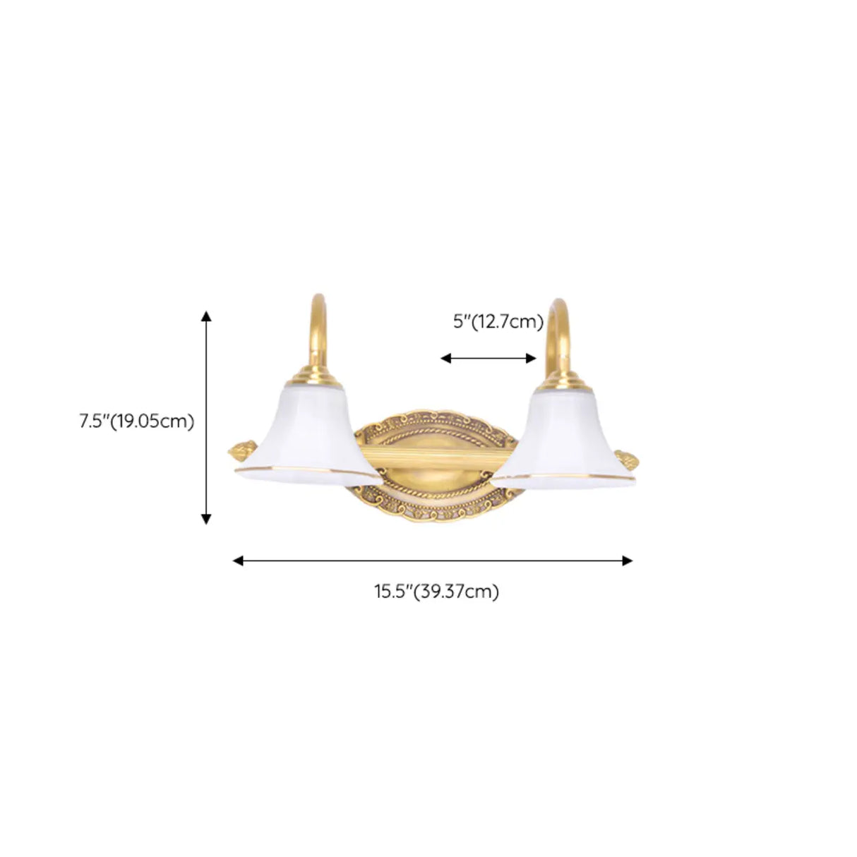 Simple Gold 3-Light Bell Bathroom LED Vanity Lights 