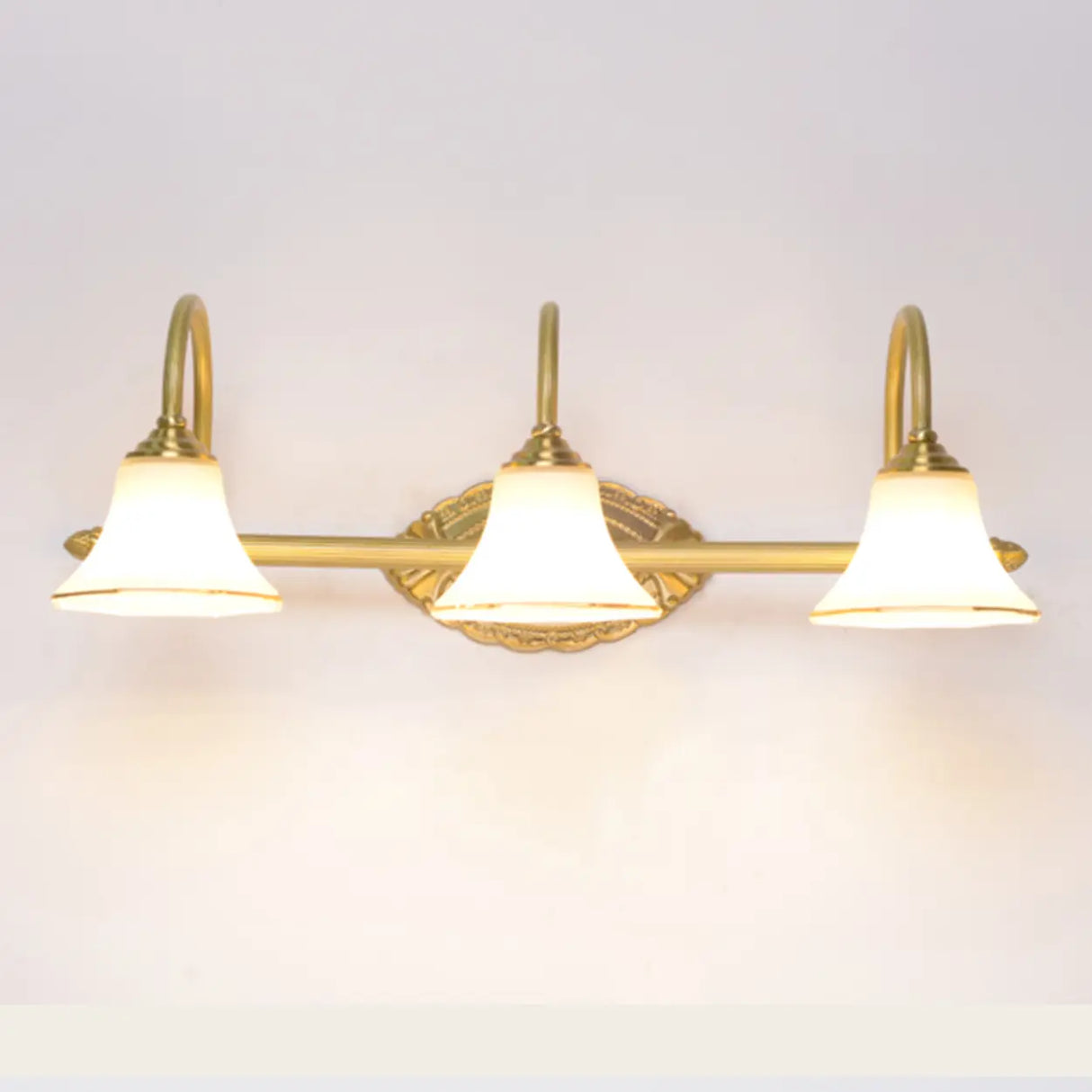 Simple Gold 3-Light Bell Bathroom LED Vanity Lights Image - 7