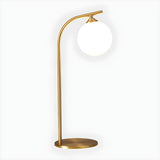 Simple gold Arc Globe Glass Metal Bedside Table Lamp Image - 6