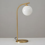 Simple gold Arc Globe Glass Metal Bedside Table Lamp Image - 8