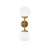 Simple Gold Frosted Glass Dual Globe Wall Sconce Image - 5