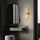 Simple Gold Oval LED Vanity Wall Light Fixtures Image - 1