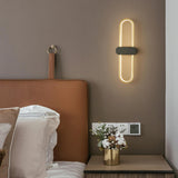 Simple Gold Oval LED Vanity Wall Light Fixtures Image - 2