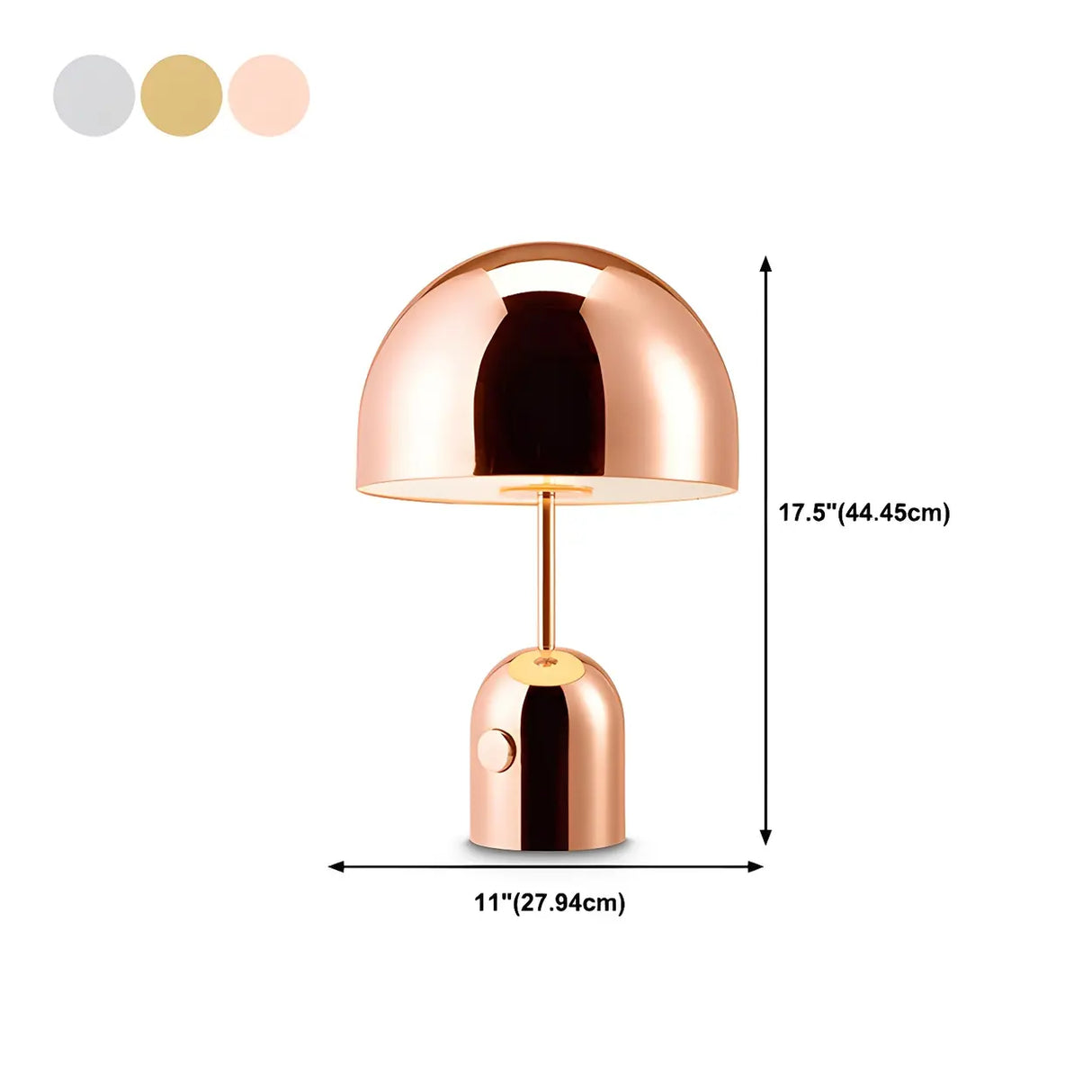 Simple Gold Small Dome Geometric Chrome Table Lamp 