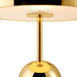 Simple Gold Small Dome Geometric Chrome Table Lamp Image - 4