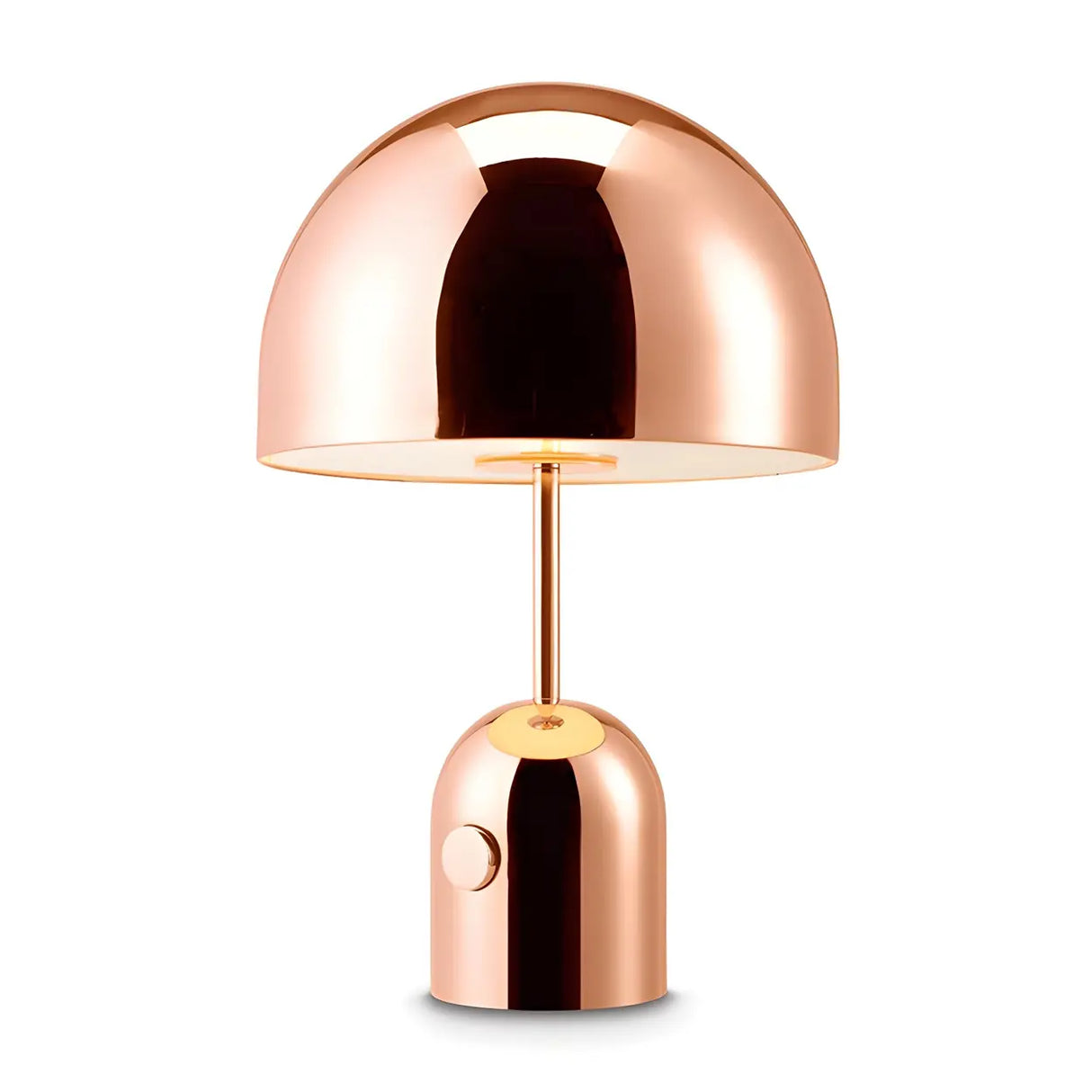 Simple Gold Small Dome Geometric Chrome Table Lamp Image - 5