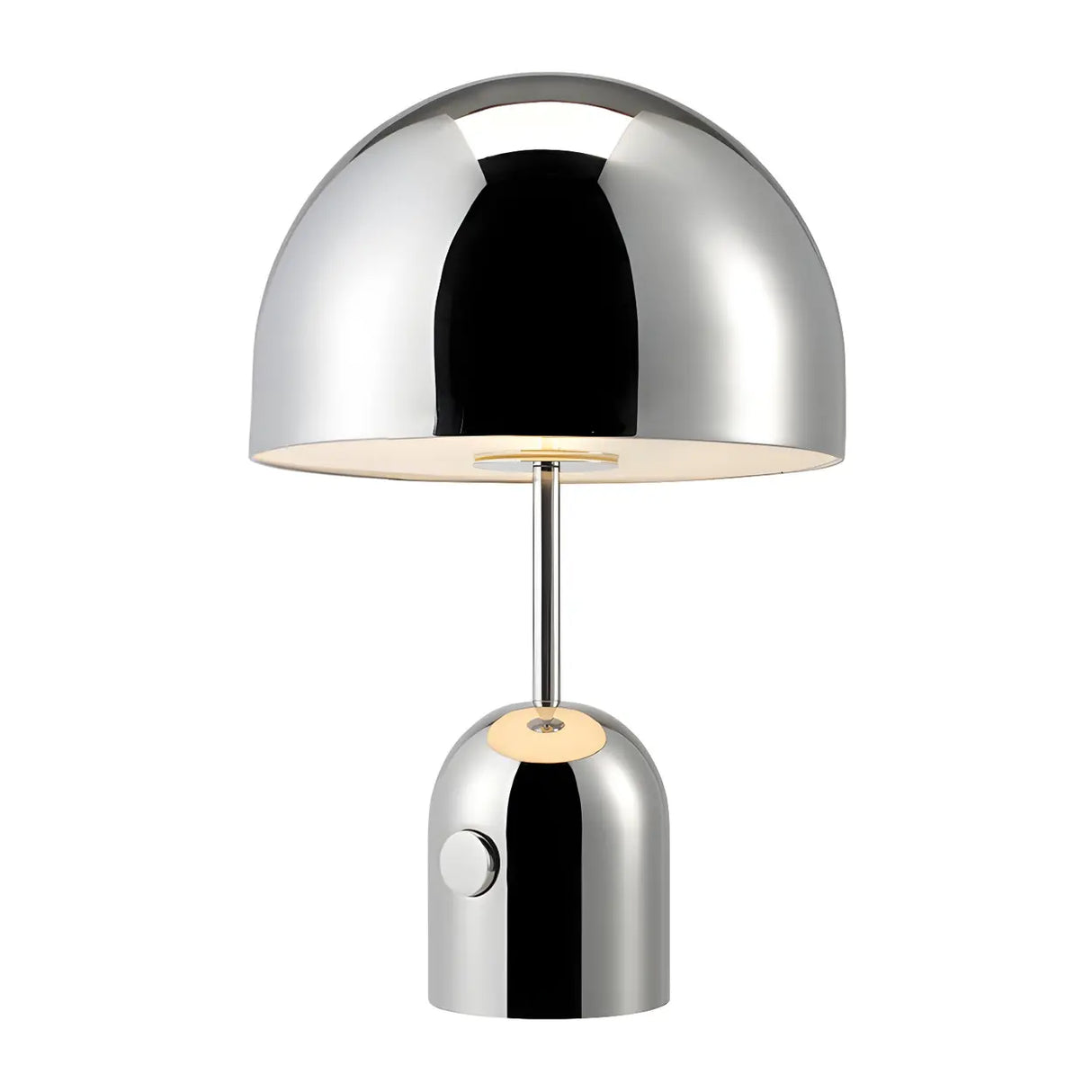 Simple Gold Small Dome Geometric Chrome Table Lamp Image - 6