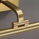 Simple Golden Straight Modern Brass LED Vanity Light Image - 11