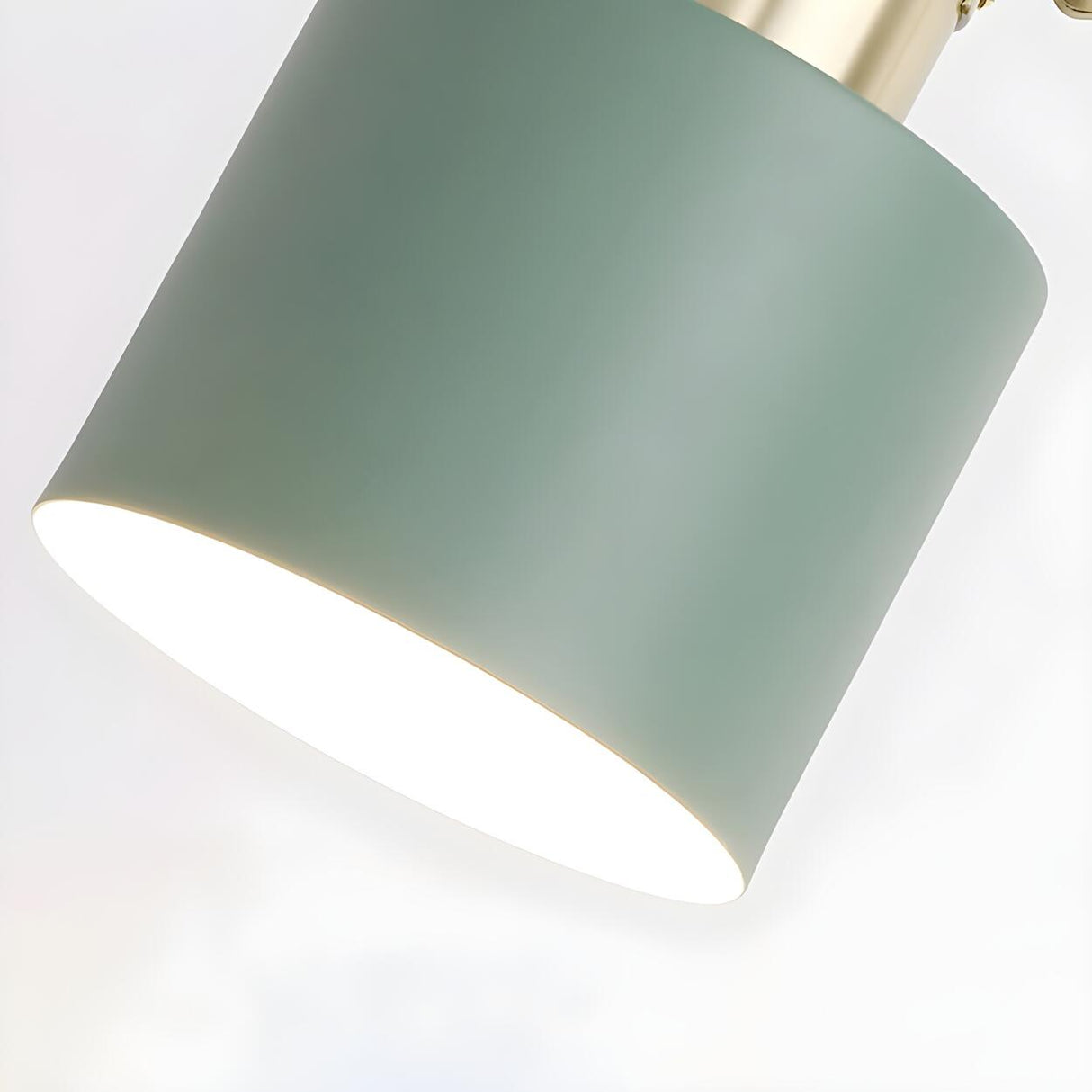 Simple Green Column Lampshade Modern Metal Table Lamp Image - 7