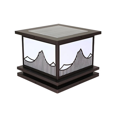 Simple Hill Pattern Square Metal Outdoor Lantern Lamp Image - 2