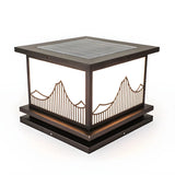 Simple Hill Pattern Square Metal Outdoor Lantern Lamp Image - 6