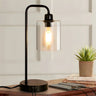 Simple Industrial Clear Glass Column Shade Table Lamp Image - 2