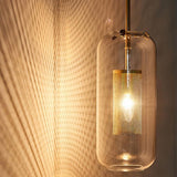 Simple Inner Mesh Cylinder Glass Bedside Wall Light Image - 14