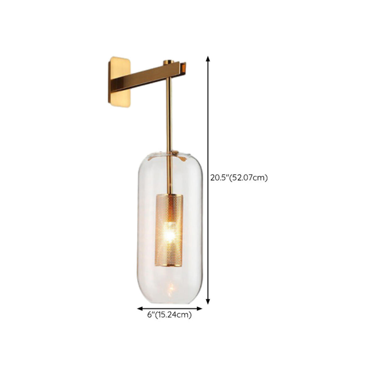 Simple Inner Mesh Cylinder Glass Bedside Wall Light Image - 18