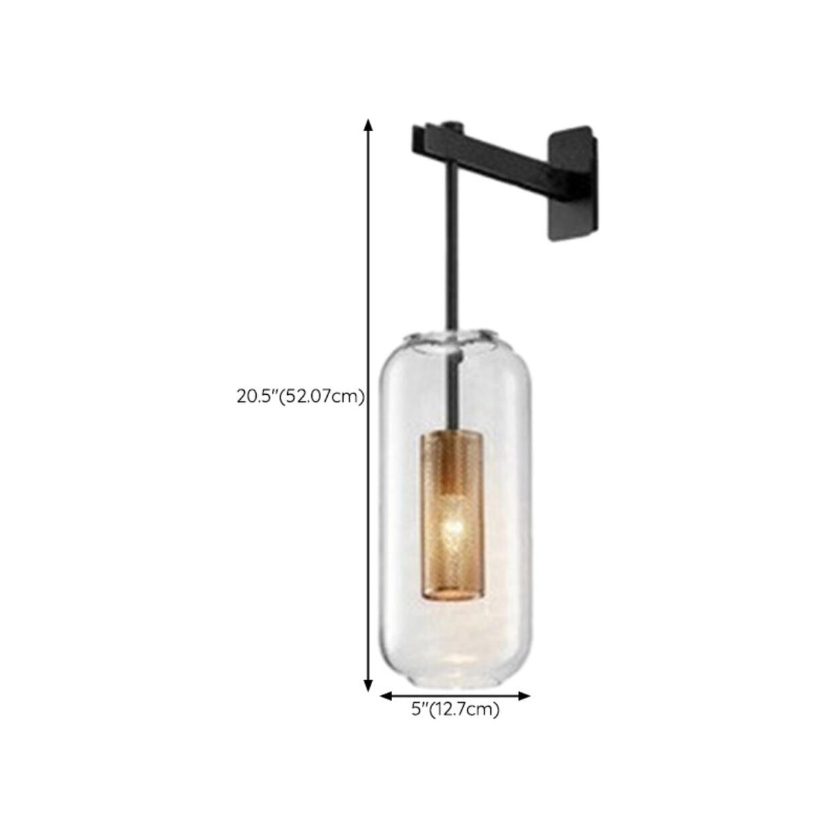 Simple Inner Mesh Cylinder Glass Bedside Wall Light Image - 20