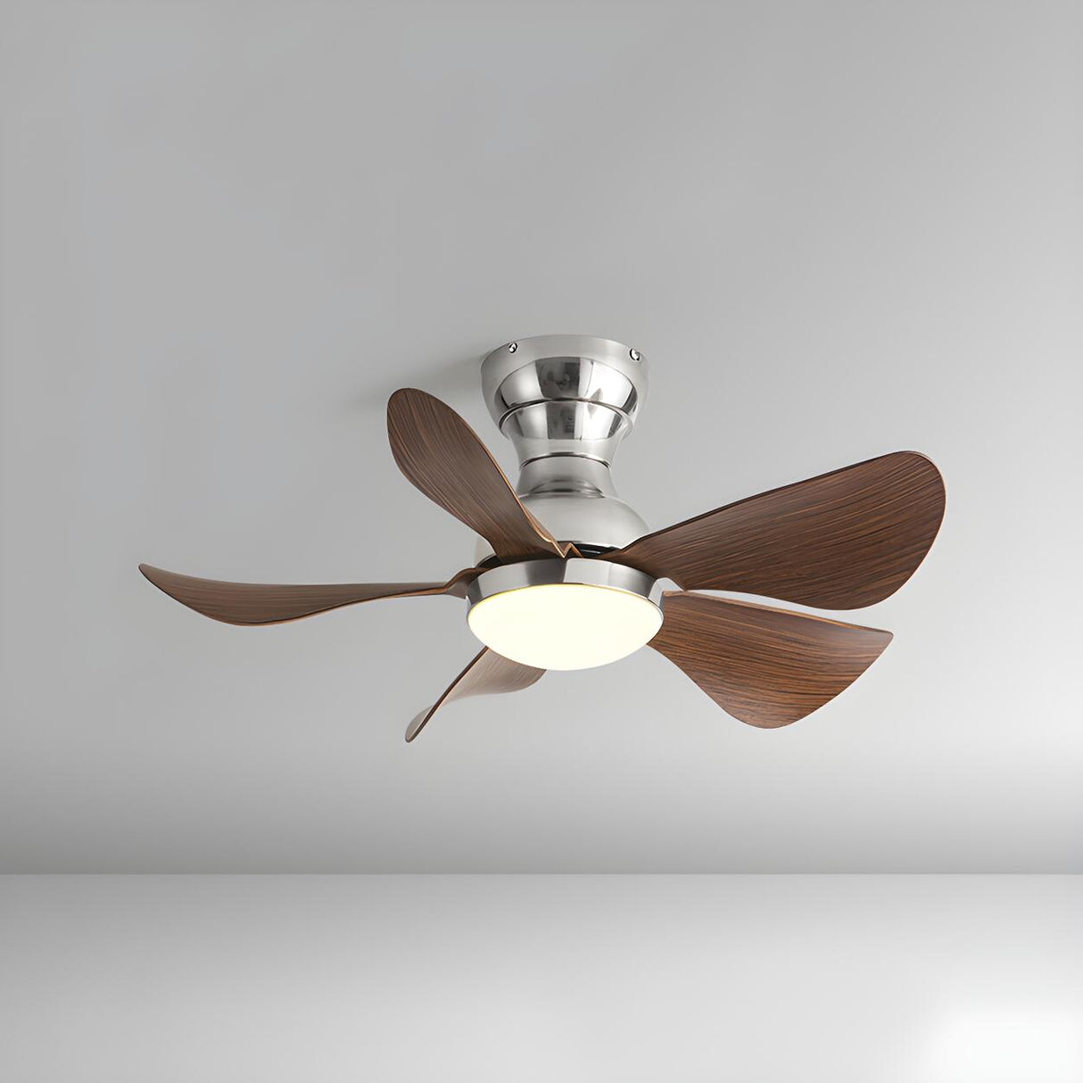 Simple Kids Room 3 Blade Small Ceiling Fan With Light Image - 11