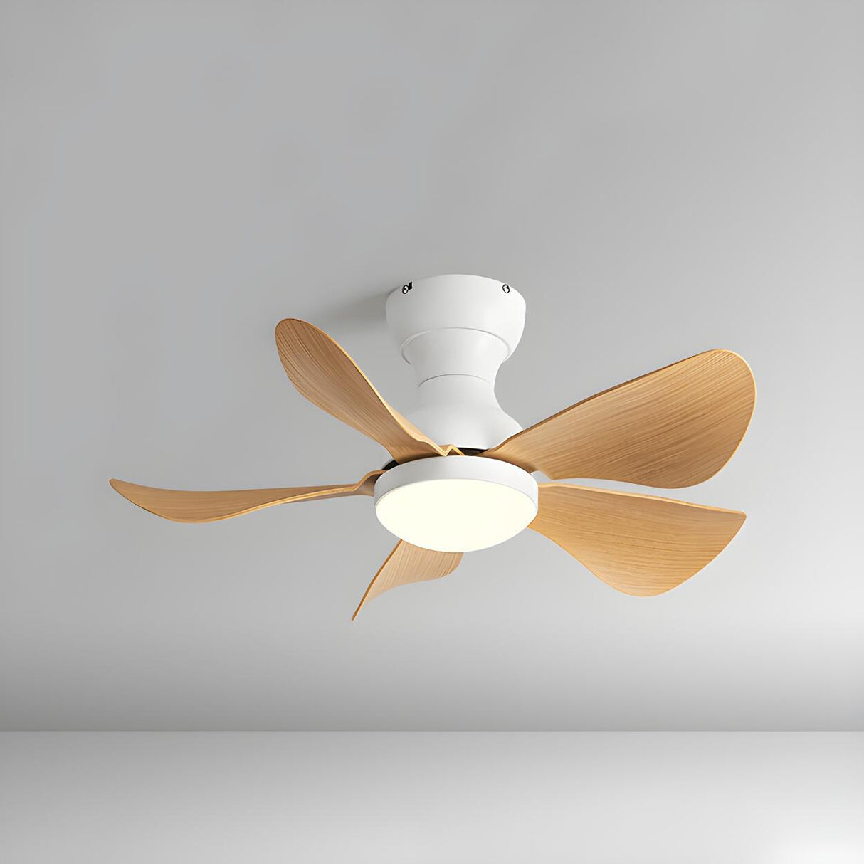 Simple Kids Room 3 Blade Small Ceiling Fan With Light Image - 15