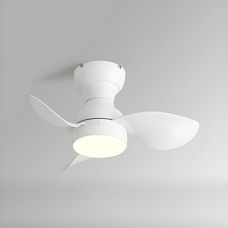 Simple Kids Room 3 Blade Small Ceiling Fan With Light Image - 2