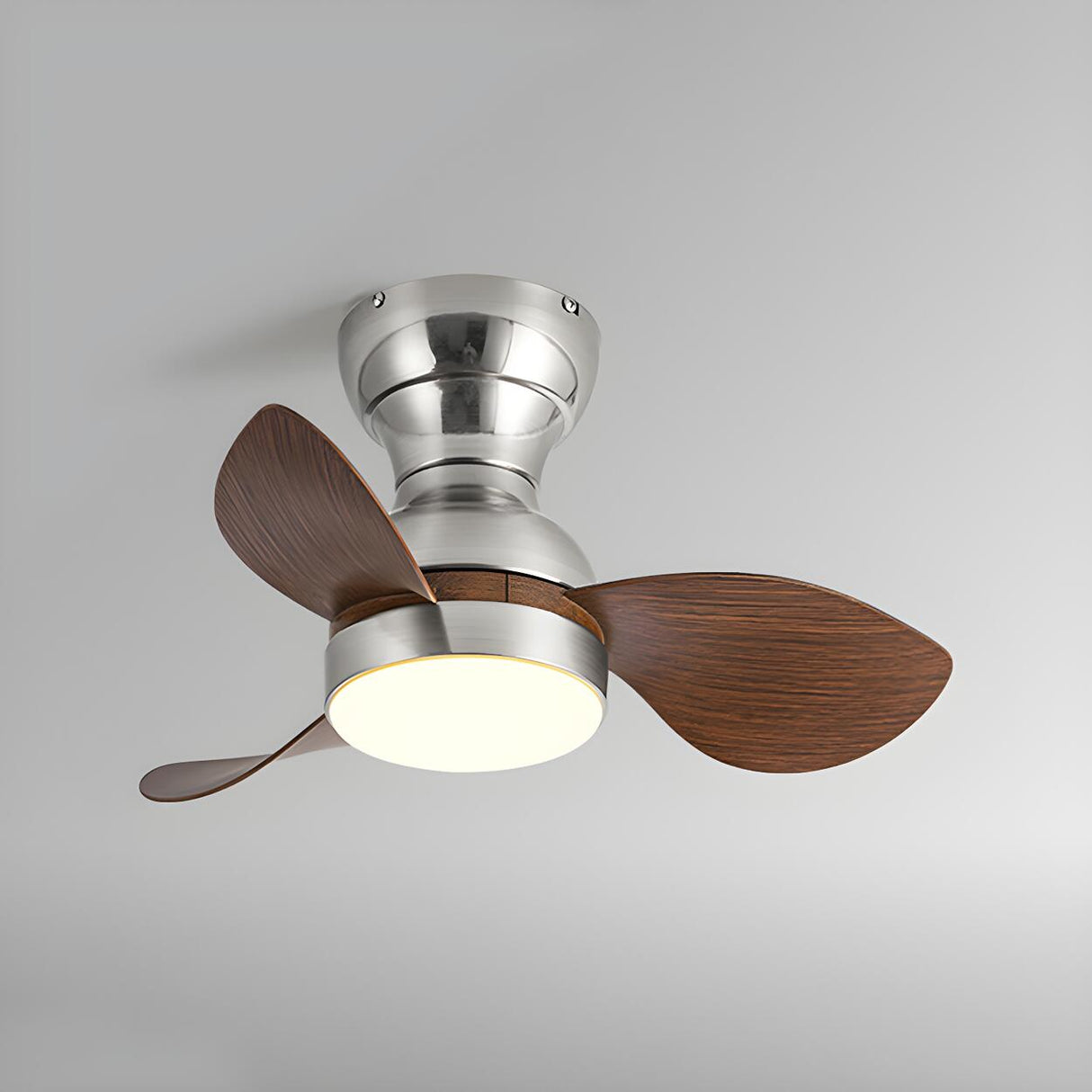 Simple Kids Room 3 Blade Small Ceiling Fan With Light Image - 4