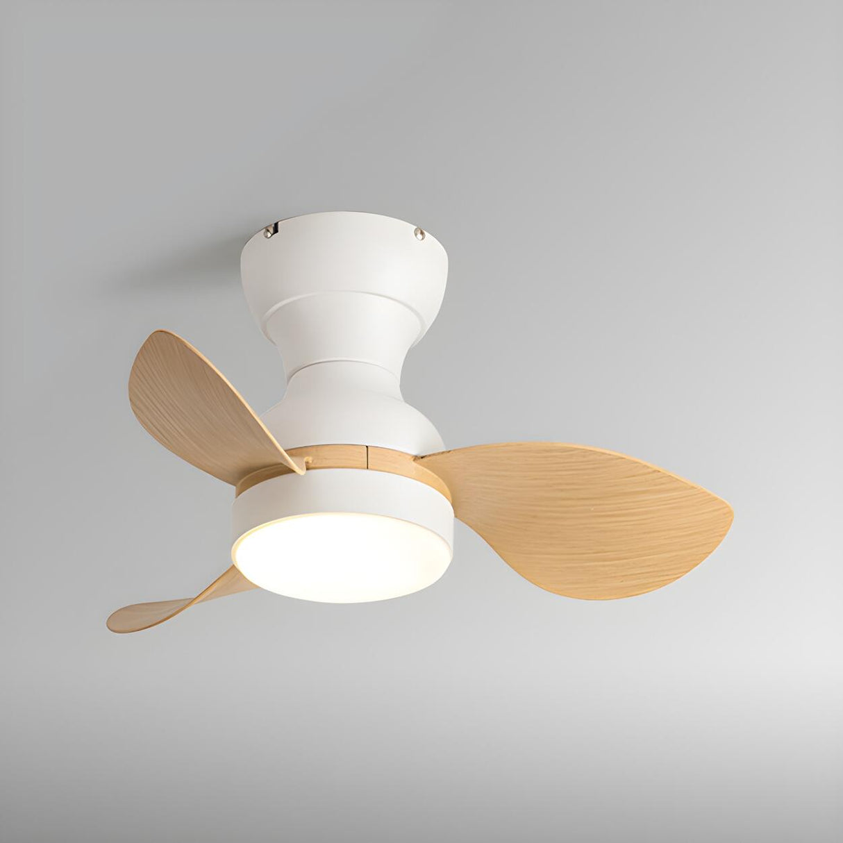 Simple Kids Room 3 Blade Small Ceiling Fan With Light Image - 7