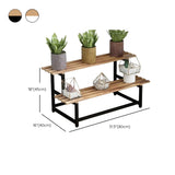 Simple Ladder Pine Wood Floor Crate Plant Stand Black #size