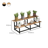 Simple Ladder Pine Wood Floor Crate Plant Stand Black Image - 20