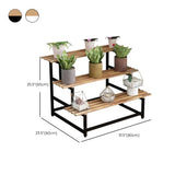 Simple Ladder Pine Wood Floor Crate Plant Stand Black Image - 23