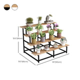 Simple Ladder Pine Wood Floor Crate Plant Stand Black Image - 28