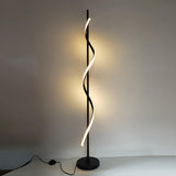 Simple LED Twist Black Metal Modern Floor Lamp Image - 1