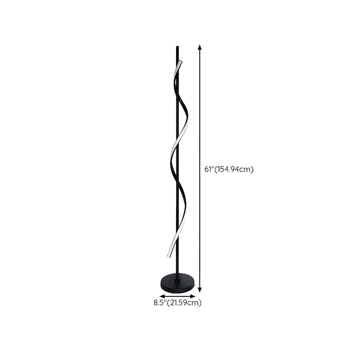 Simple LED Twist Black Metal Modern Floor Lamp 