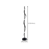 Simple LED Twist Black Metal Modern Floor Lamp #size