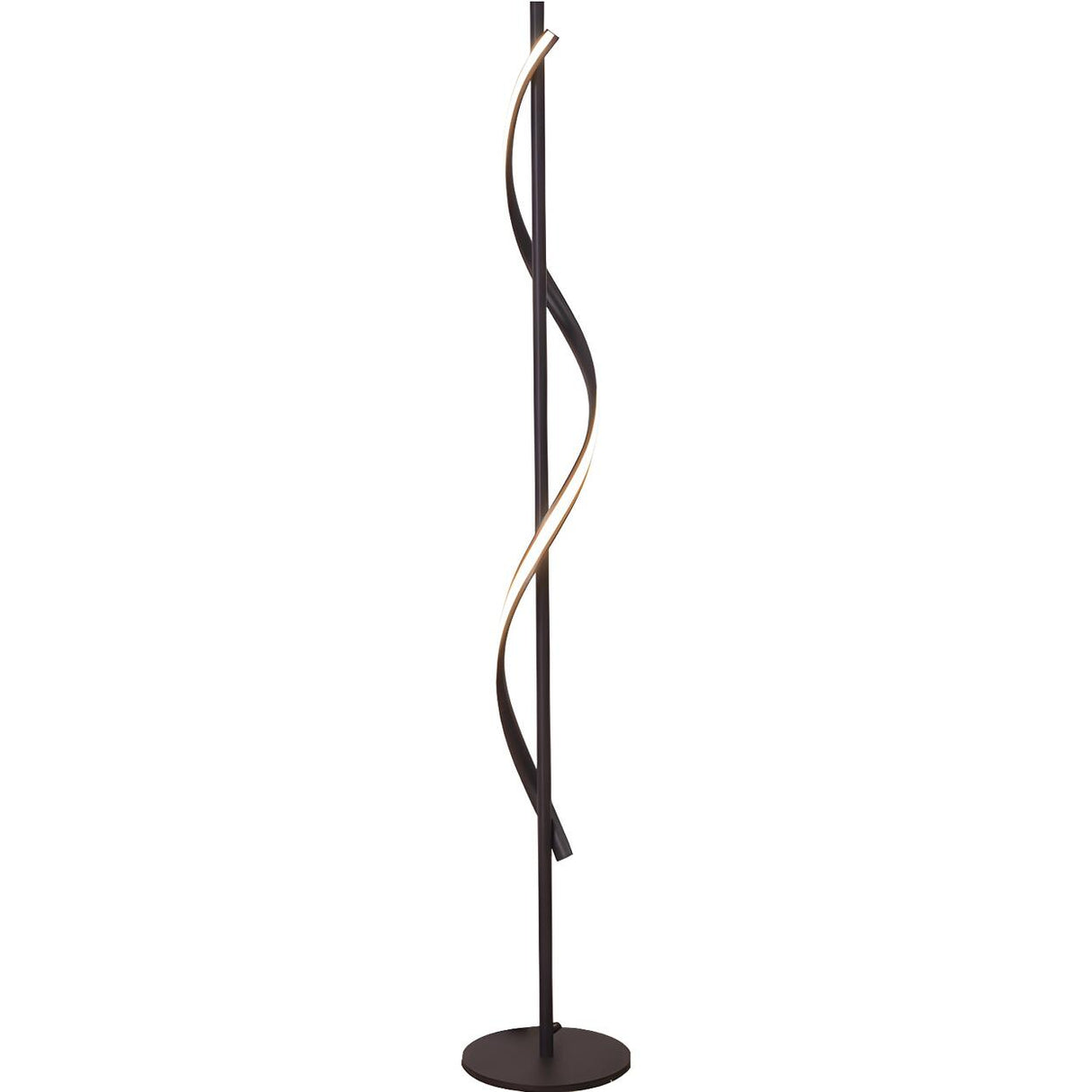 Simple LED Twist Black Metal Modern Floor Lamp Image - 5