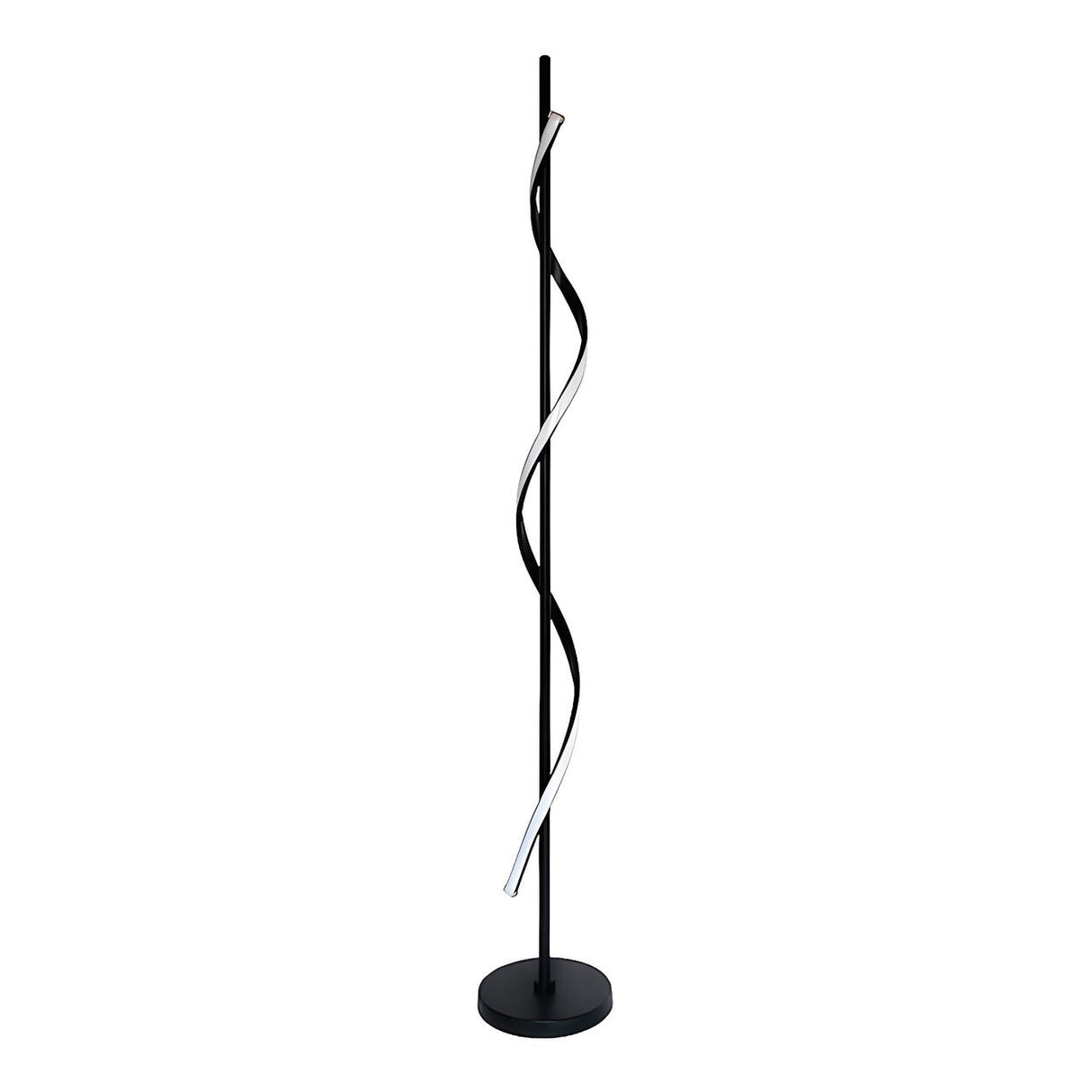 Simple LED Twist Black Metal Modern Floor Lamp Image - 6