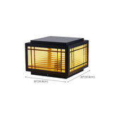 Simple Line Decor Square Glass Outdoor Post Lamp Black Image - 14